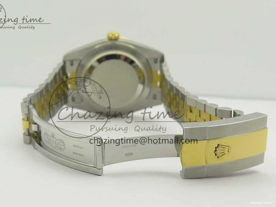 0131 Flexible DateJust 41 126334 904L SS YG DJF 1:1 Best Edition Gold Dial Diamond Markers on SS YG Jubilee Bracelet A 3250